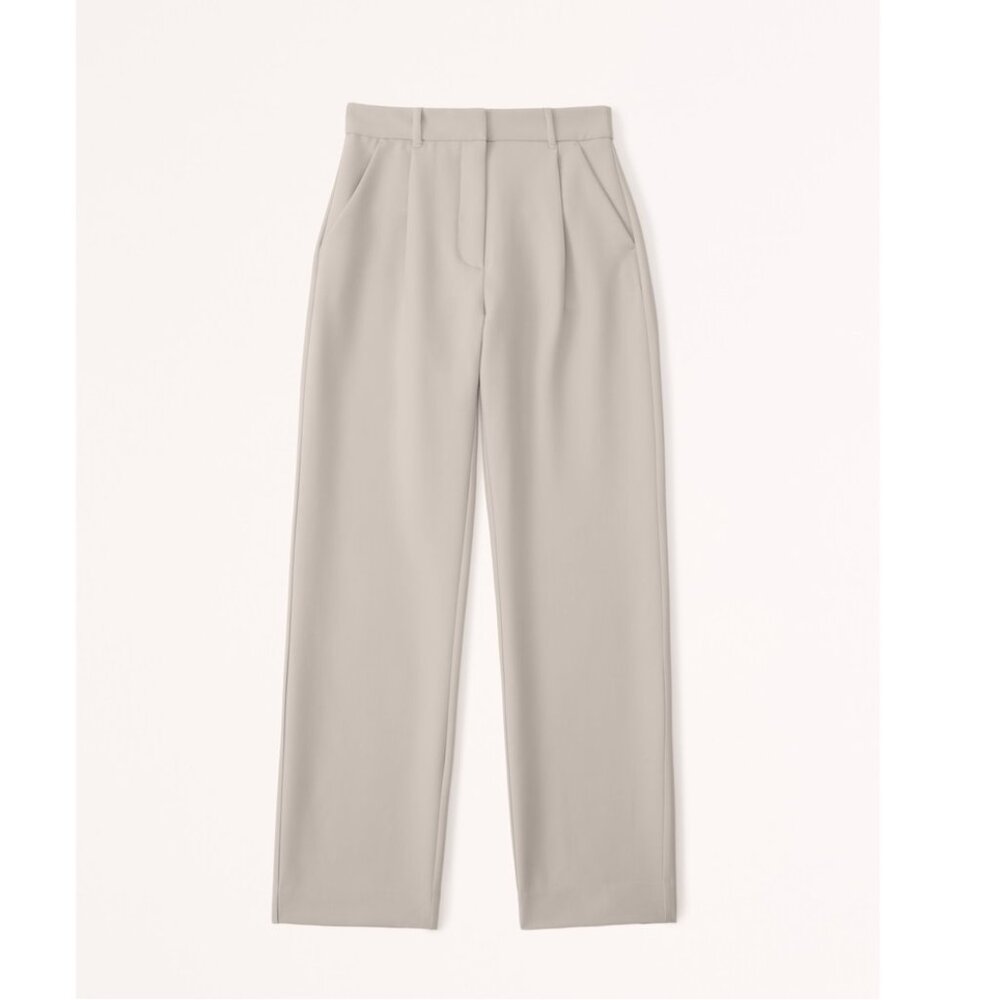 Abercrombie & Fitch Tailored Straight Pant, size 4 Long/27, NWT, Light Taupe